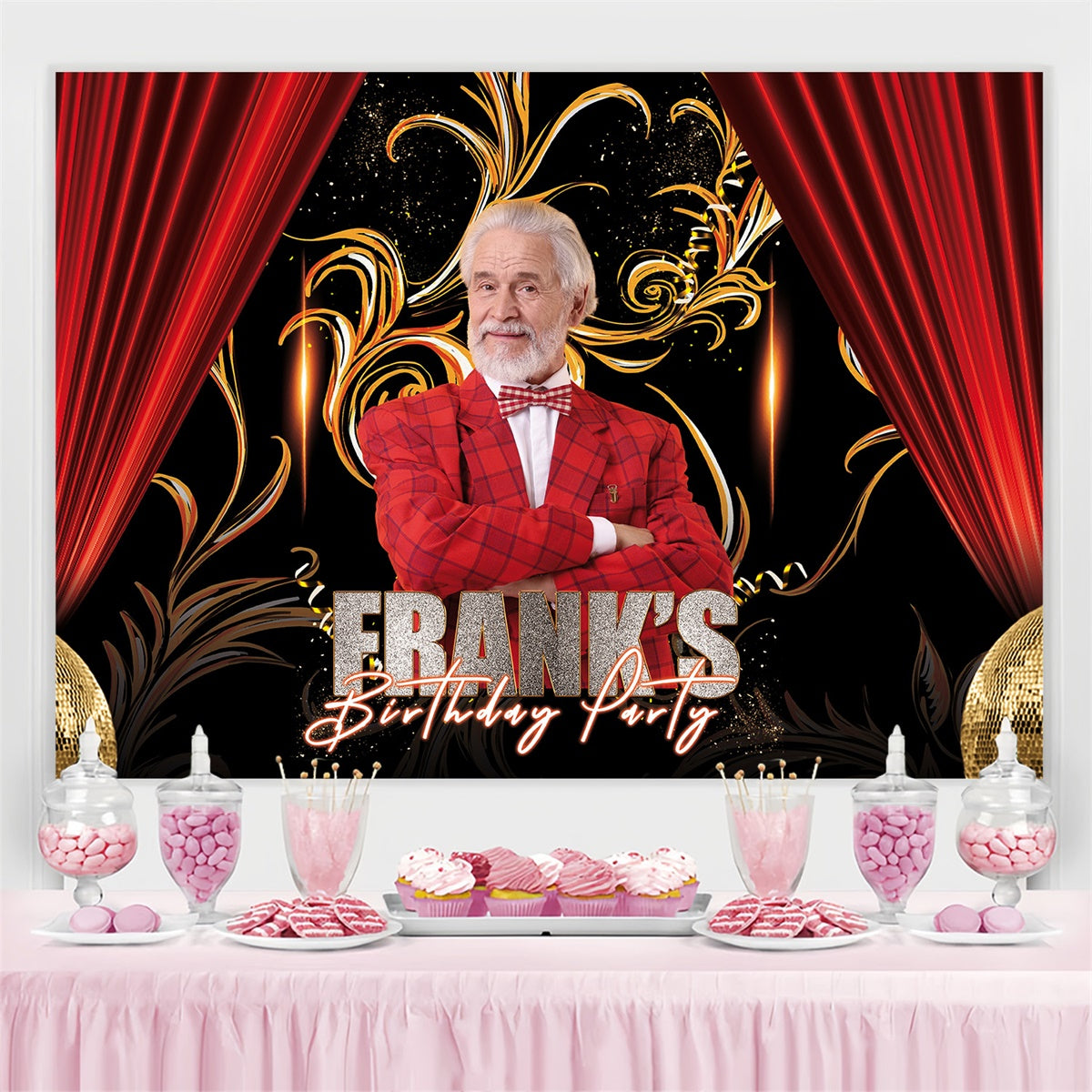 Customized Birthday Backdrop Classy Vintage Man Birthday Backdrop UK MRR3-156