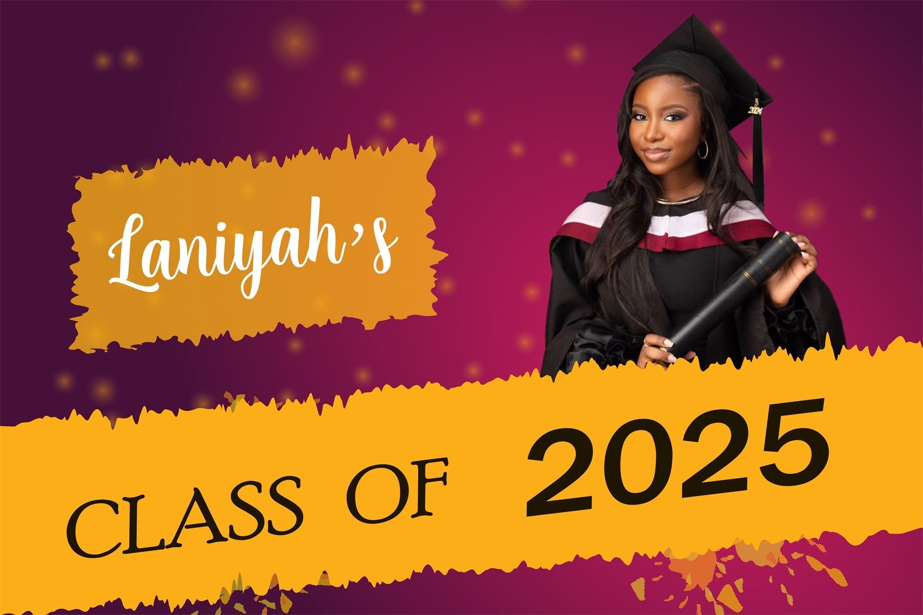 2025 Graduation Backdrop Bold Purple Customized Party Graduation Backdrop UK MRR3-190