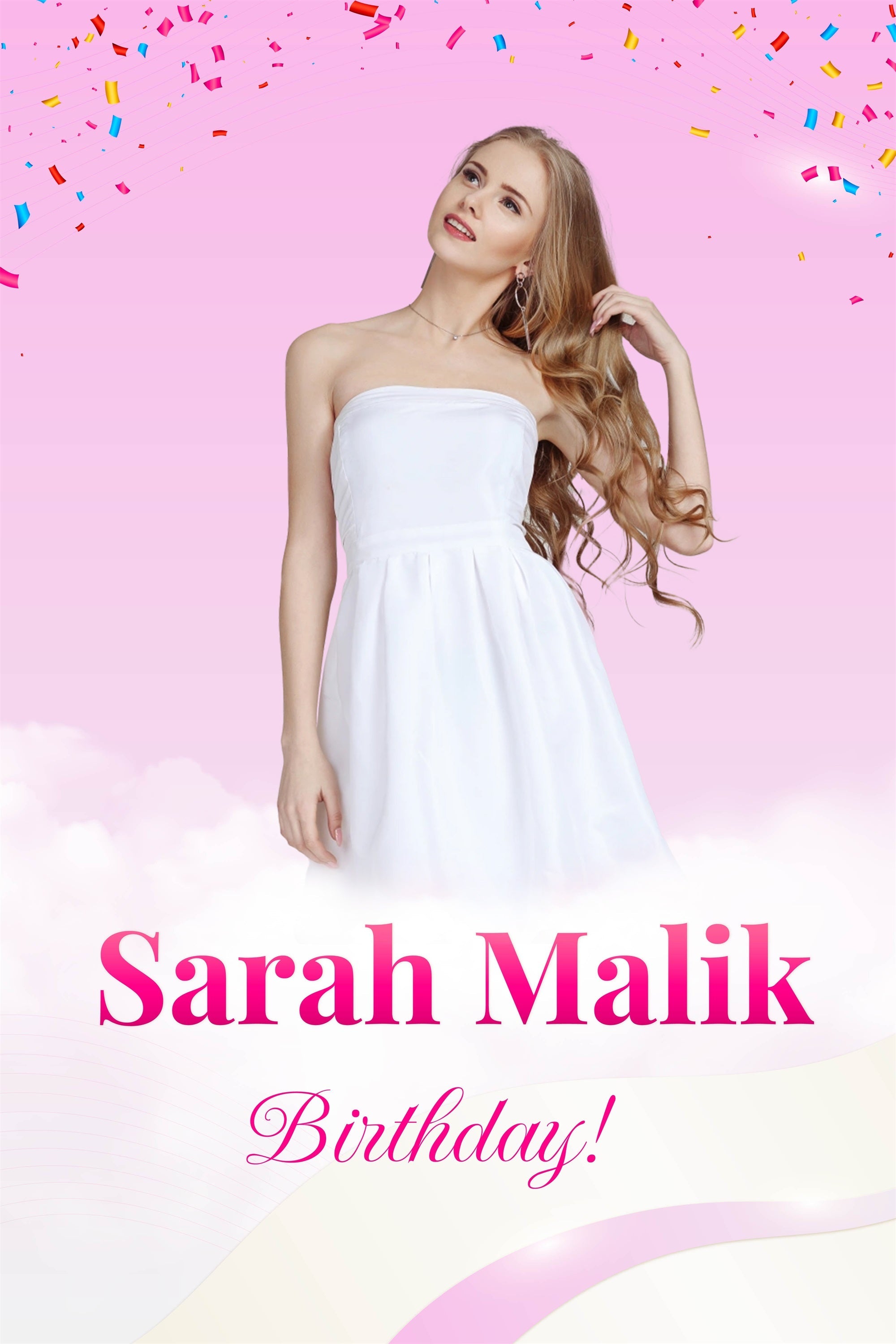 Personalized Backdrops Birthday Dreamy Pink Confetti Backdrop UK MRR3-29