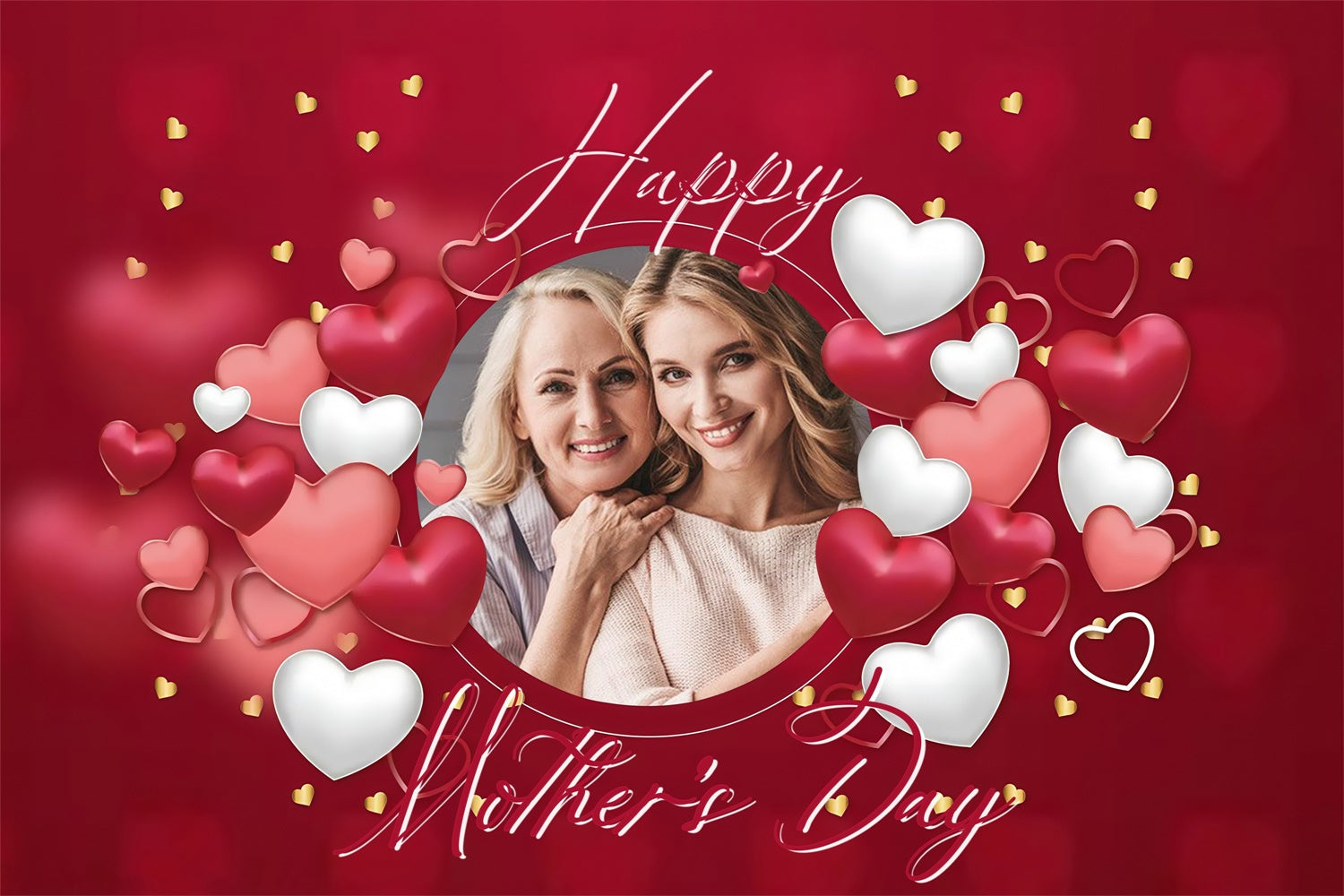 Backdrops For Mother's Day Romantic Red Heart Customized Backdrop UK MRR3-82