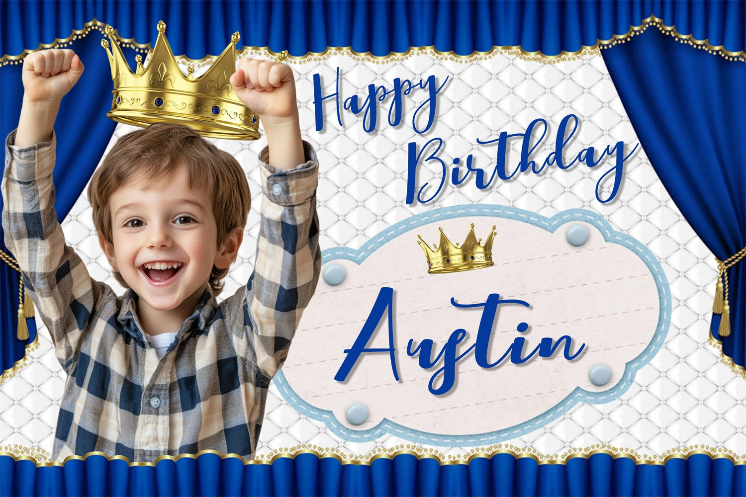 Custom Backdrops For Birthdays Royal Blue Prince Backdrop UK MRR3-9