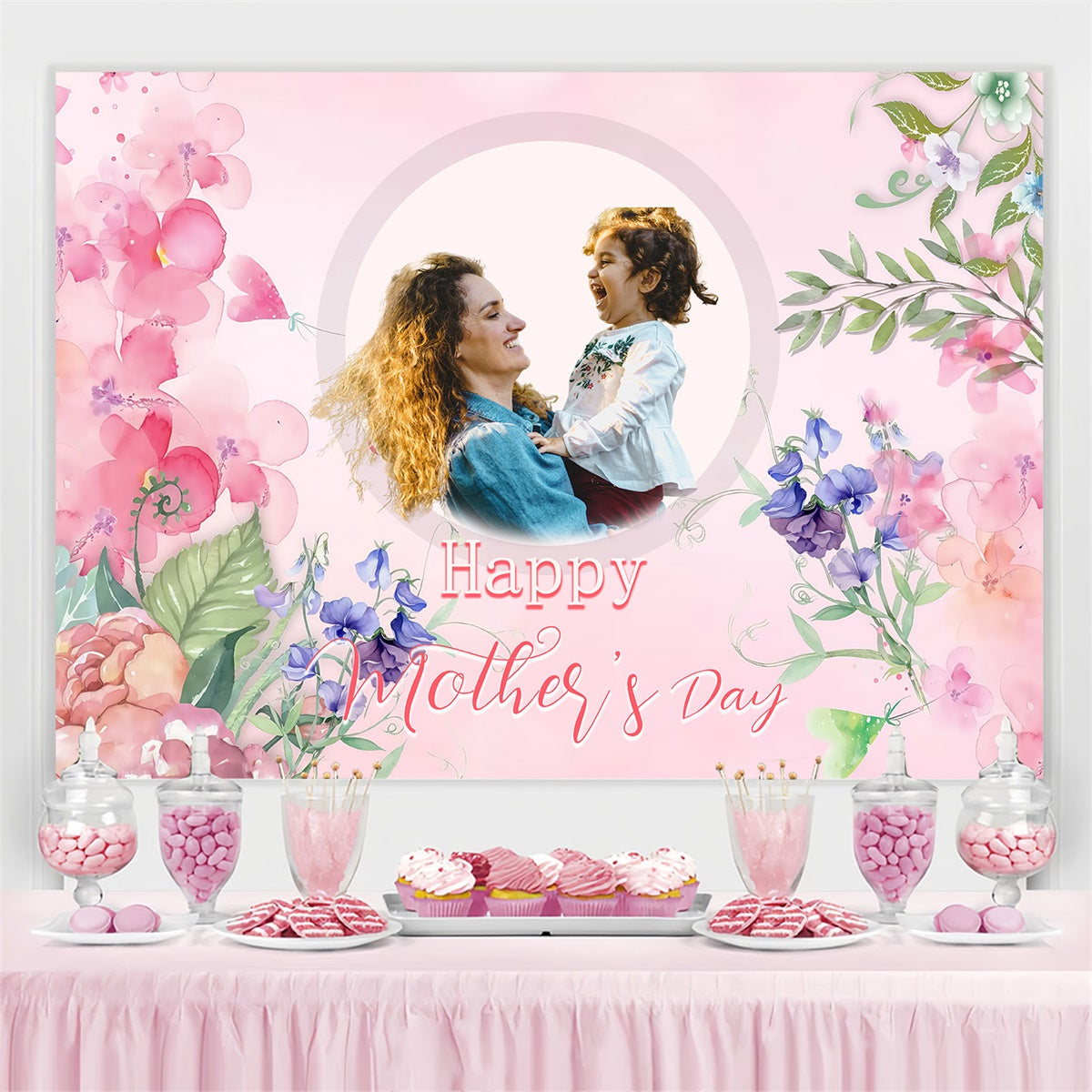 Backdrops For Mother's Day Dreamy Floral Hug Customized Backdrop UK MRR3-96