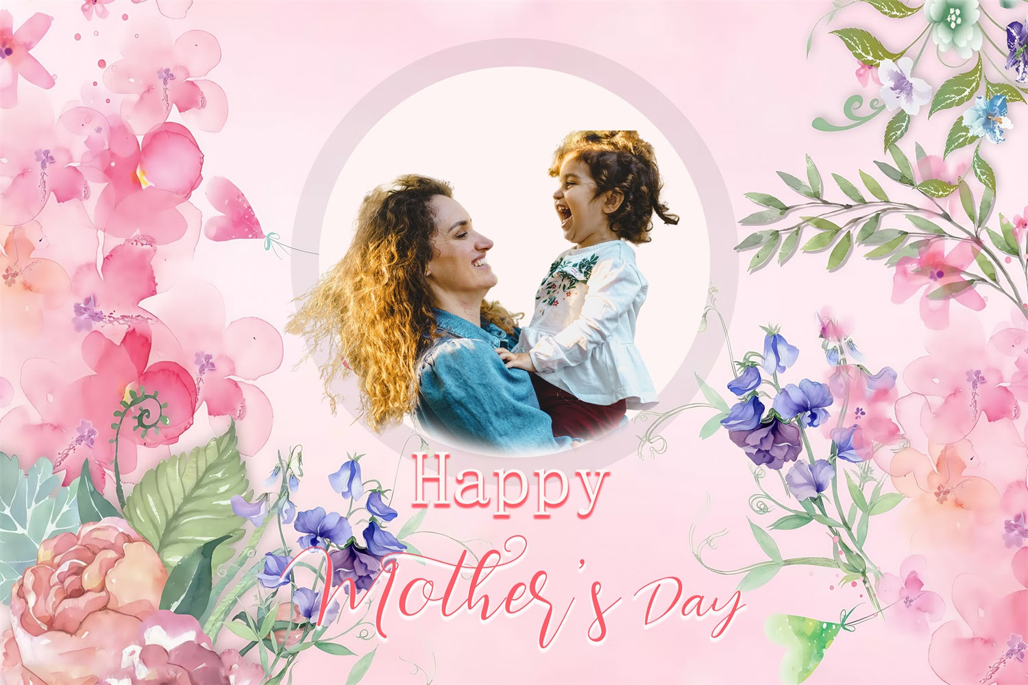 Backdrops For Mother's Day Dreamy Floral Hug Customized Backdrop UK MRR3-96