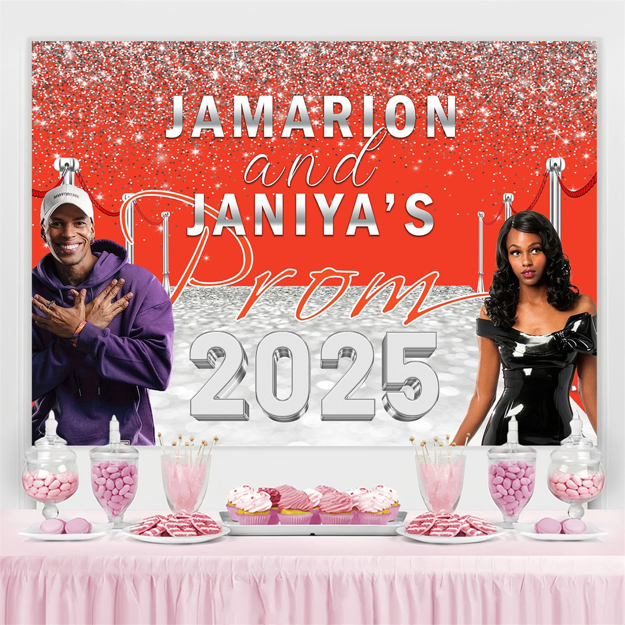 Prom Backdrop Shiny Silver Glam Custom Party Graduation Backdrop UK MRR4-32