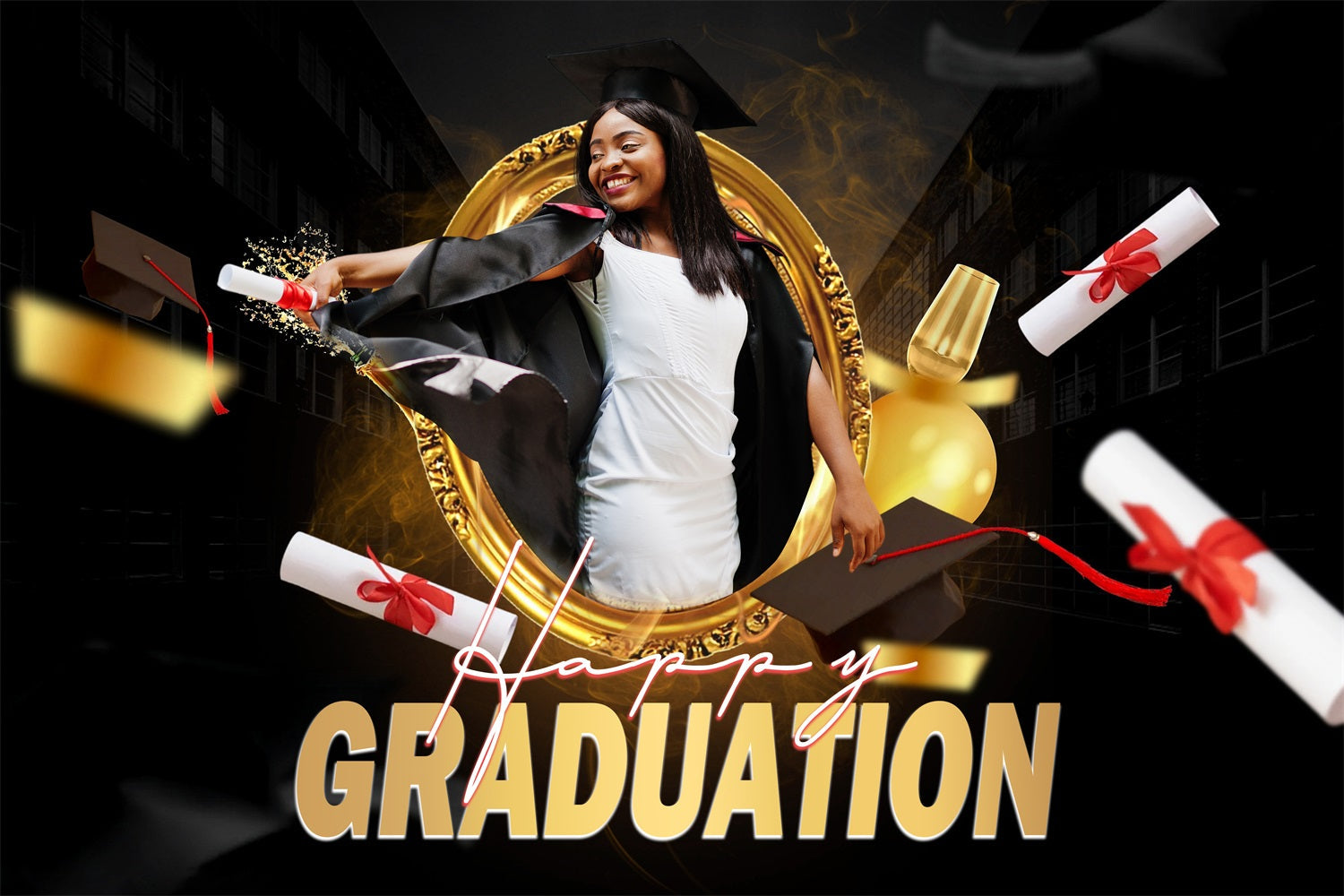 Graduation Backdrop Ideas Happy Diploma Toss Custom Party Graduation Backdrop UK MRR4-44