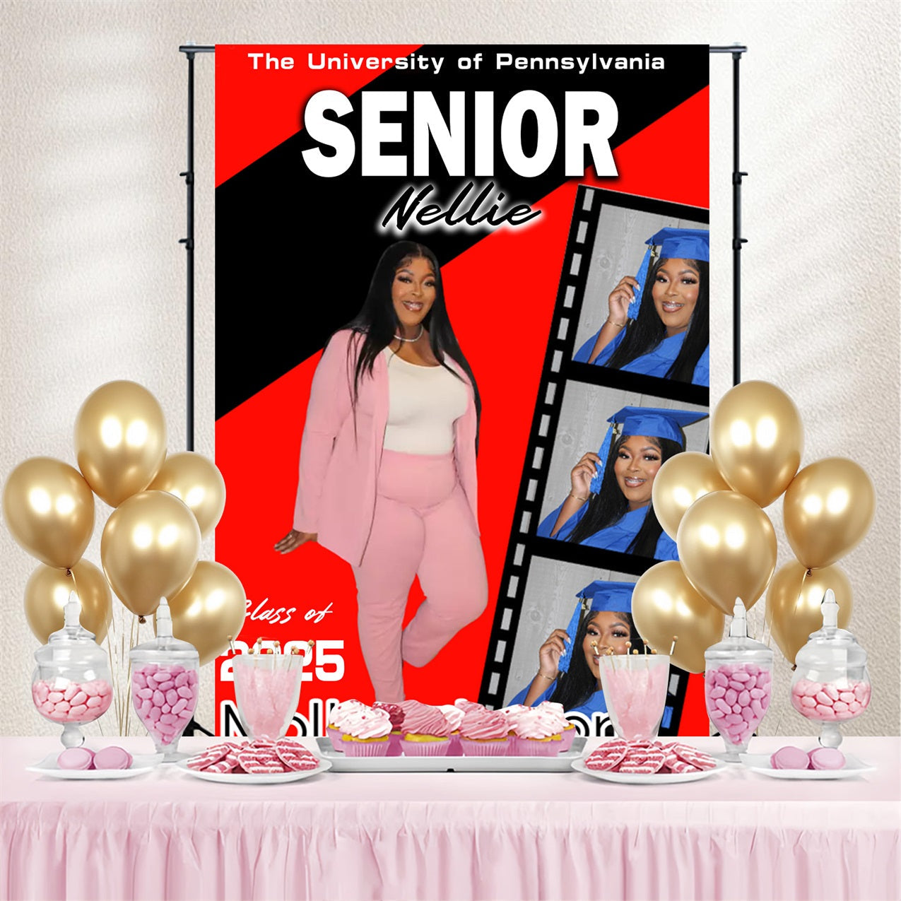 Backdrop Graduation Senior Style Custom Party Graduation Backdrop UK MRR4-48