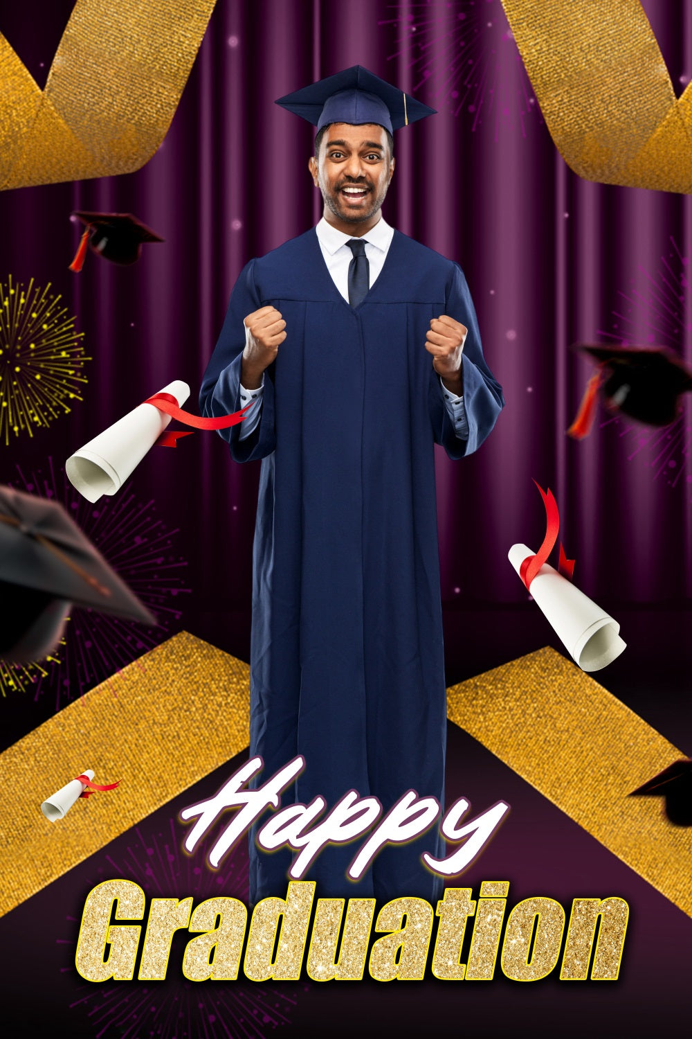 Graduation Photo Backdrop Ideas Shining Fireworks Celebration Custom Party Graduation Backdrop UK MRR4-49