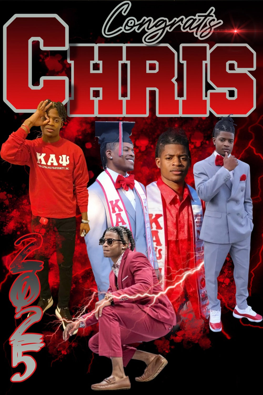 2025 Graduation Backdrop Red Energy Personalized Party Graduation Backdrop UK MRR4-50