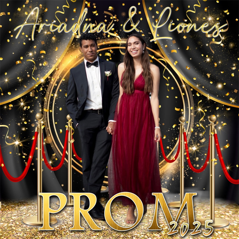 Prom Photo Backdrop Luxury Golden Stage Custom Graduation Party Backdrop UK MRR5-34