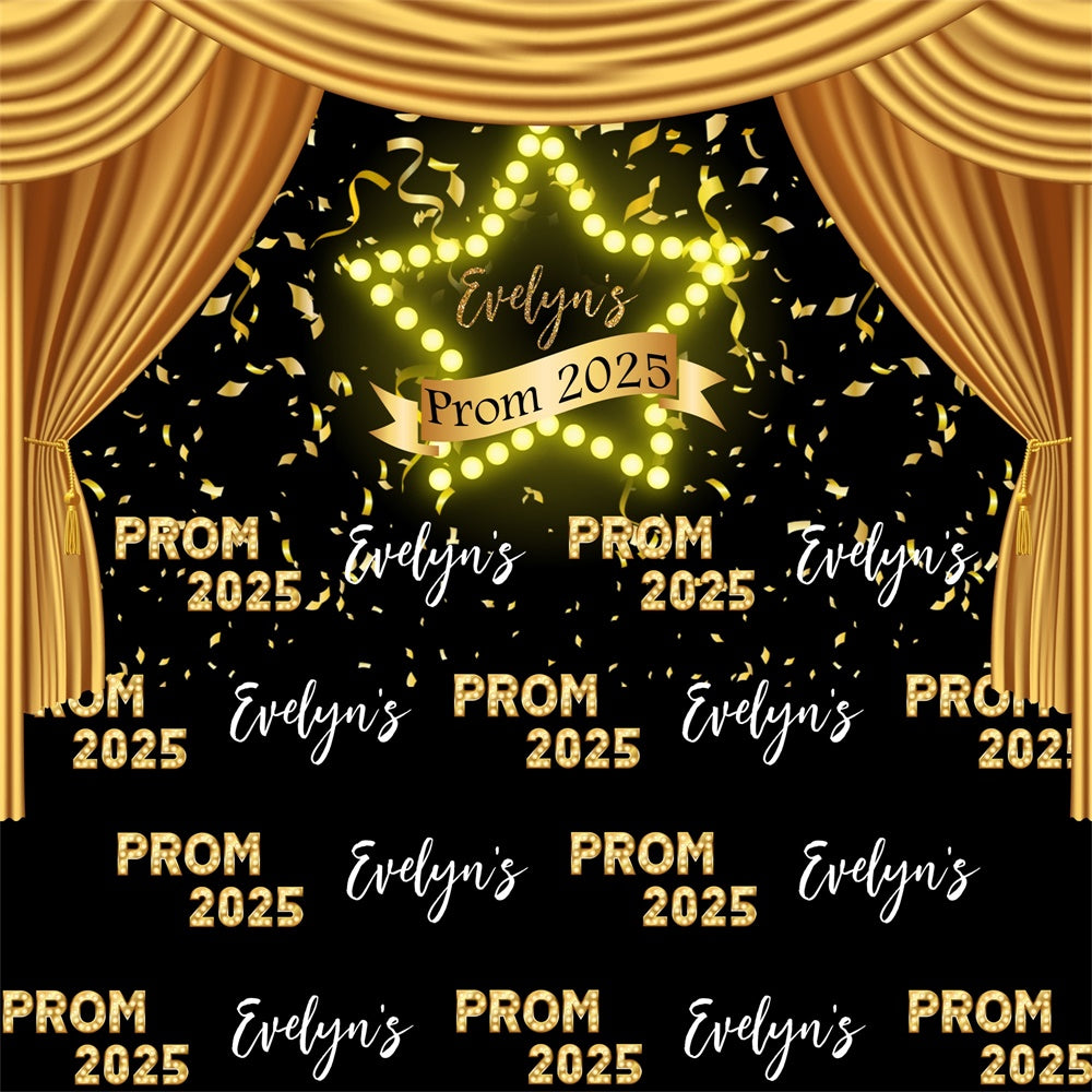 Prom Backdrop Glamorous Gold Curtain Graduation Party Backdrop UK MRR5-35