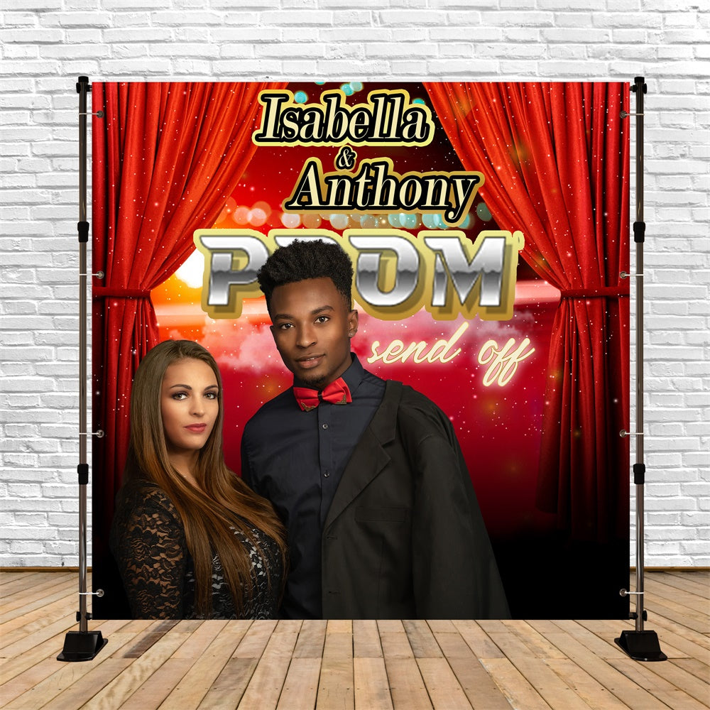 Prom Backdrop Red Stage Night Backdrop Custom Party Graduation Backdrop UK MRR6-4