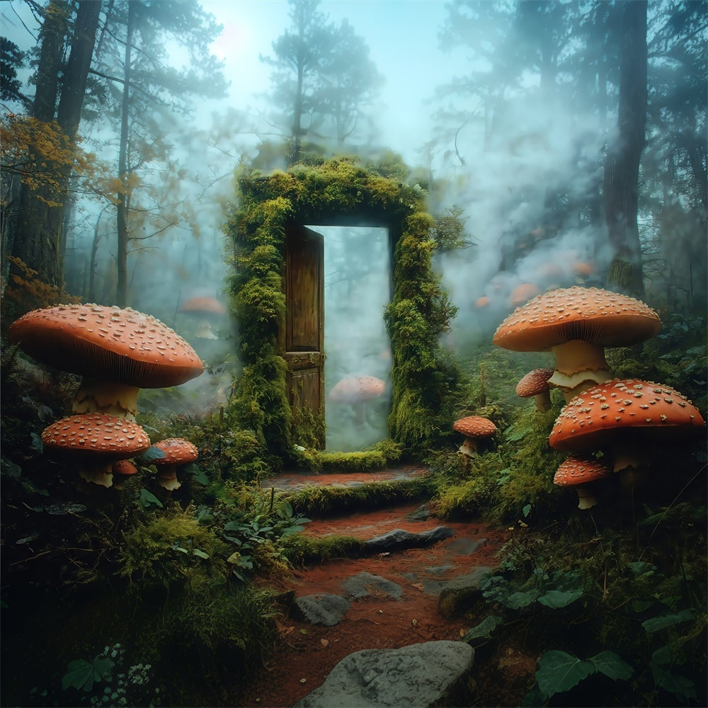 Backdrop Enchanted Forest Moss Gate Mushroom Backdrop UK MRR7-100