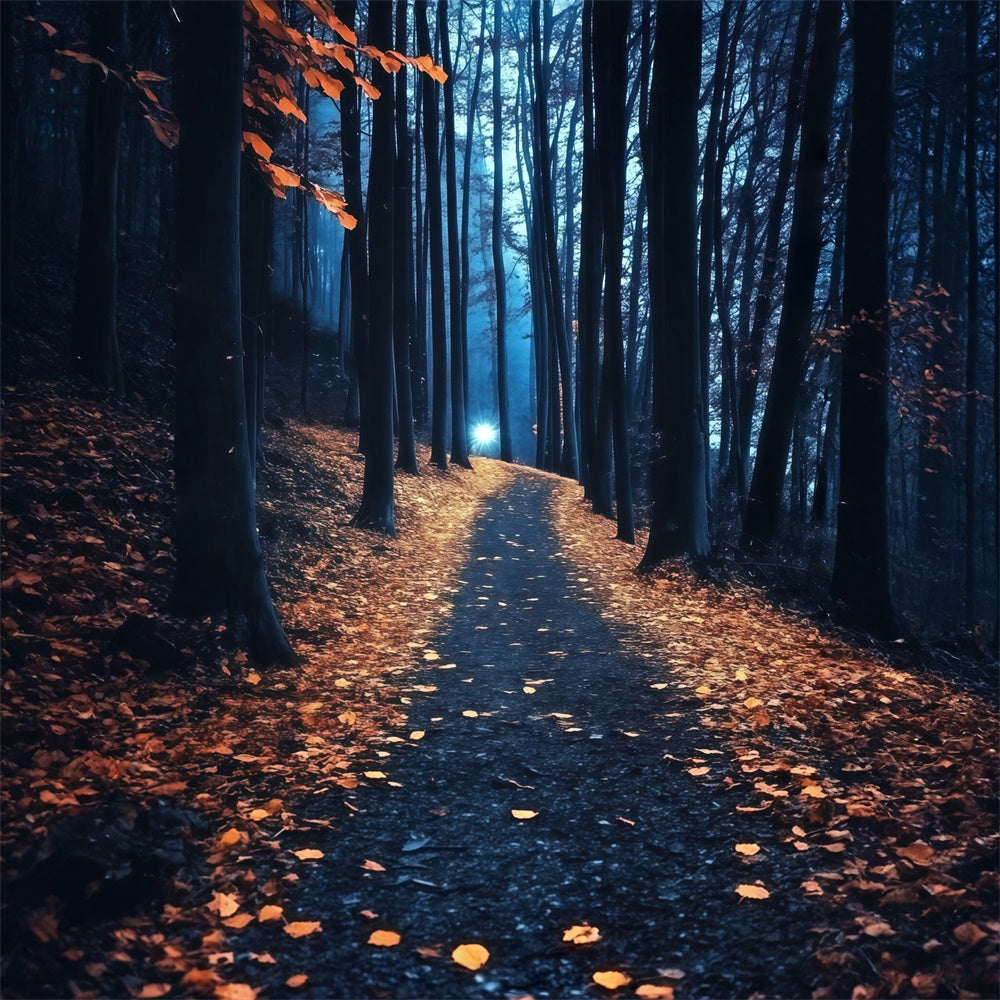 Night Forest Backdrop Golden Leaf Twilight Backdrop UK MRR7-113