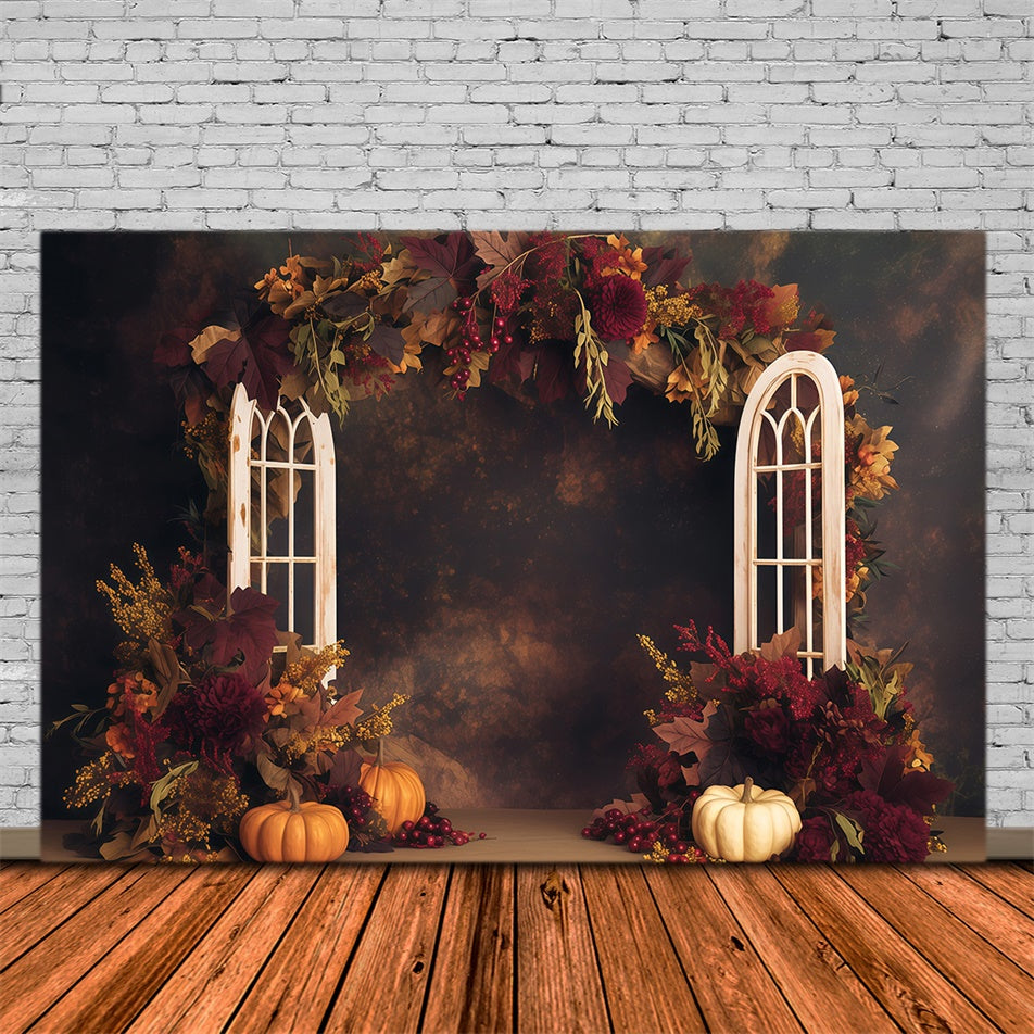 Fall Photoshoot Backdrop Dark Floral Harvest Backdrop UK MRR7-122