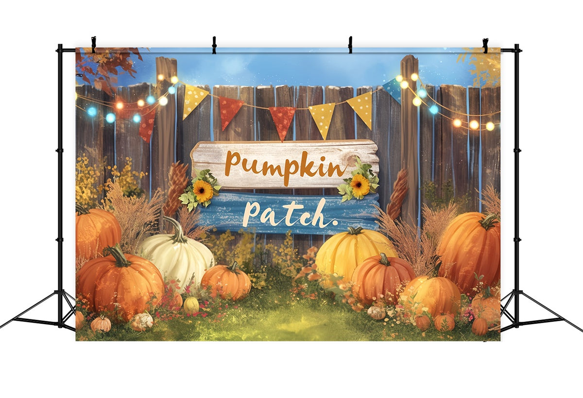 Autumn Photo Backdrop Rustic Banner Pumpkin Backdrop UK MRR7-126