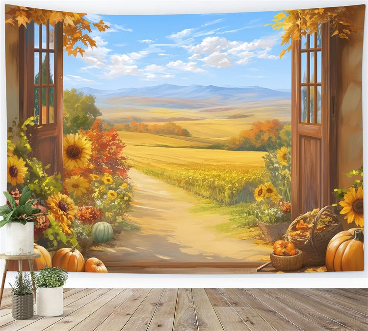 Fall Backdrops Pumpkin Porch Country Trail Backdrop UK MRR7-132