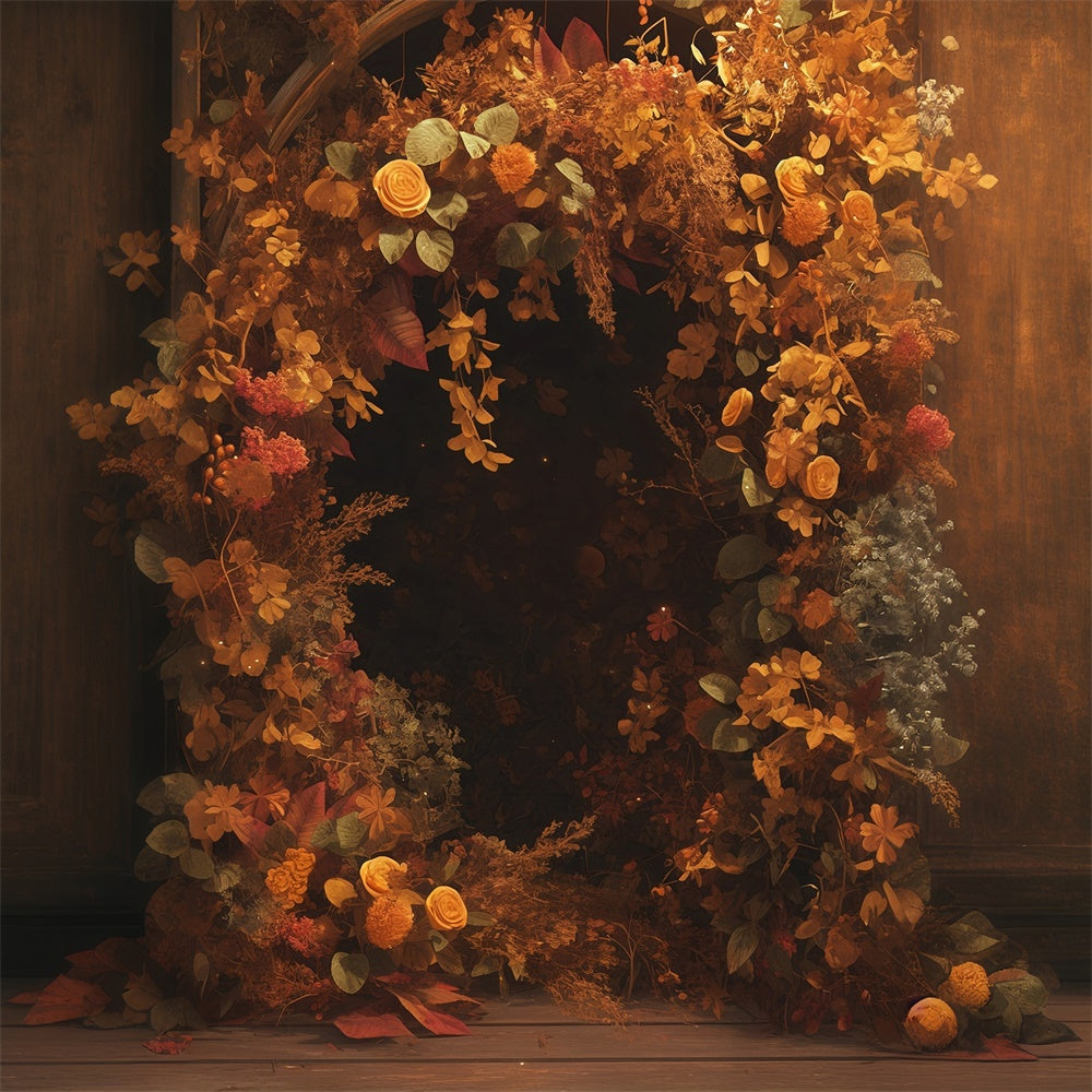 Fall Photo Backdrops Rustic Floral Romance Backdrop UK MRR7-143