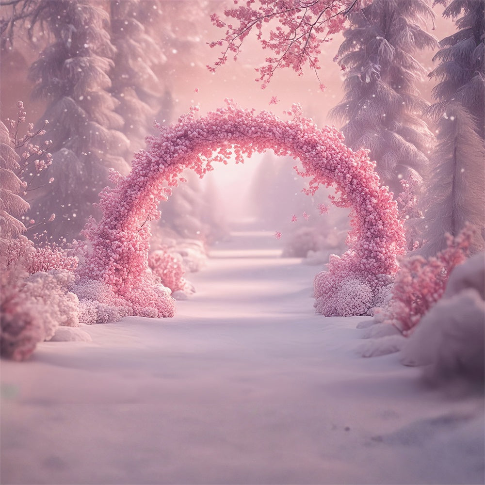 Winter Wonderland Backdrop Pink Blossom Snow Backdrop UK MRR7-150