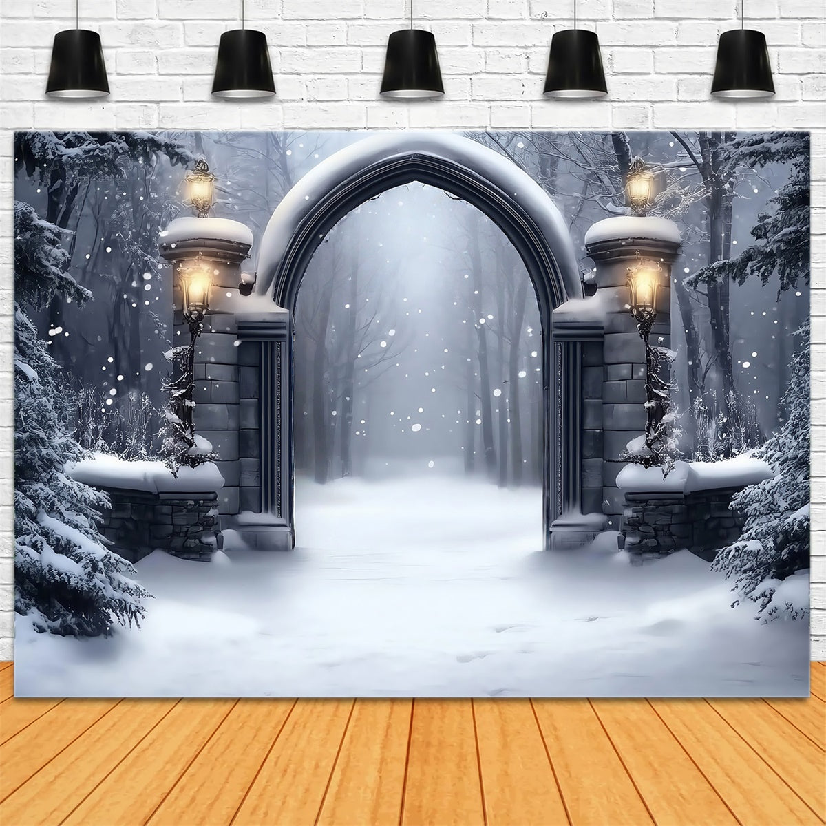 Winter Snow Backdrop Gothic Snow Gate Backdrop UK MRR7-152