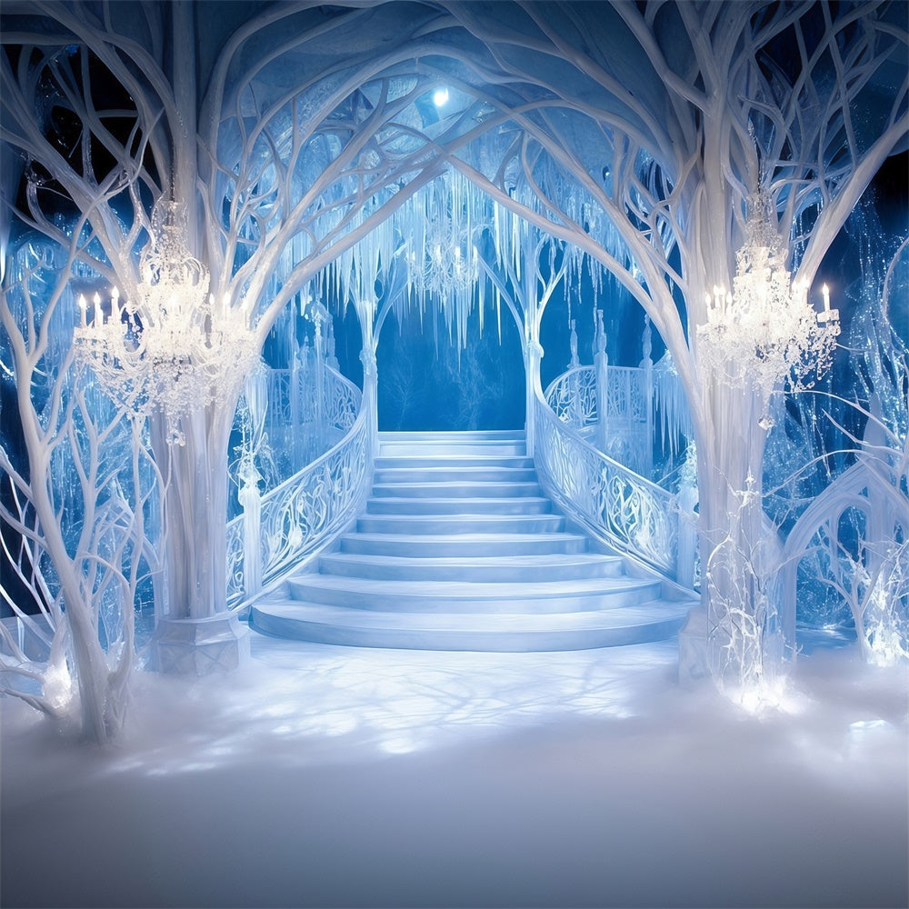 Winter Backdrop Crystal Palace Stairway Backdrop UK MRR7-153