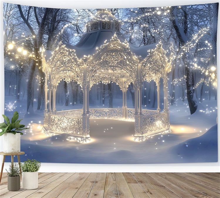 Winter Wonderland Backdrop Enchanted Gazebo Glow Backdrop UK MRR7-154