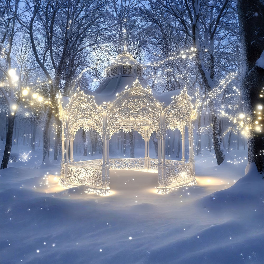 Winter Wonderland Backdrop Enchanted Gazebo Glow Backdrop UK MRR7-154