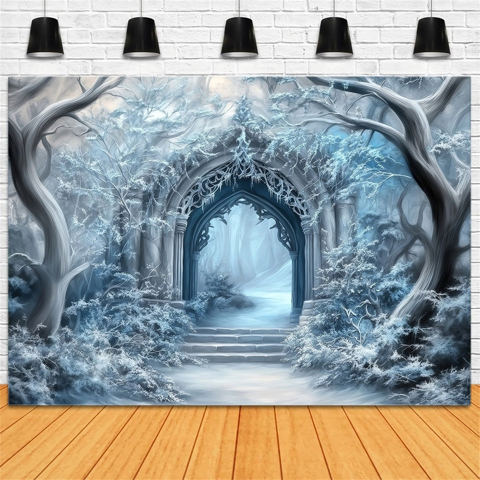 Winter Wonderland Backdrop Frosted Gothic Gateway Backdrop UK MRR7-160
