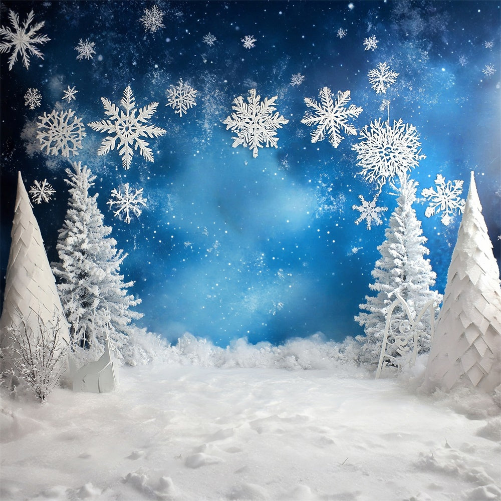 Snowflake Backdrop Frosted Blue Winter Backdrop UK MRR7-166