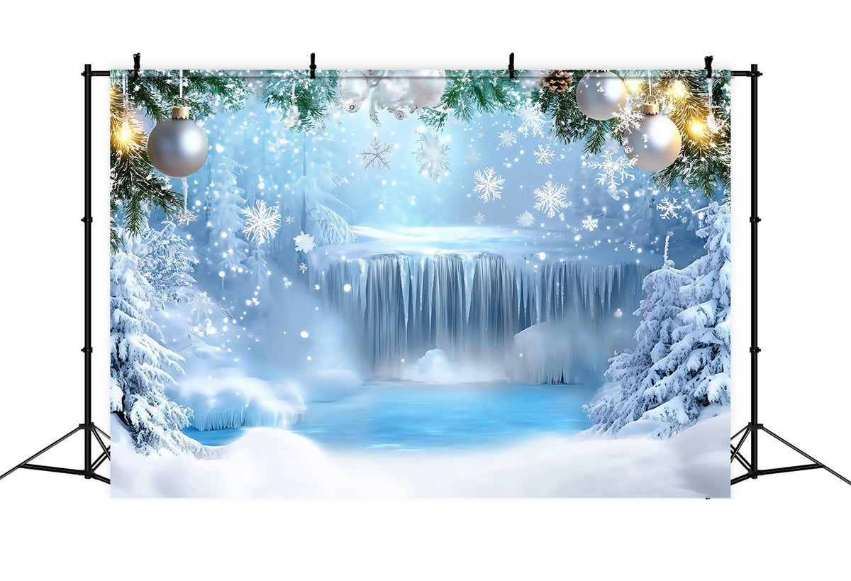 Winter Wonderland Backdrop Frozen Waterfall Backdrop UK MRR7-168