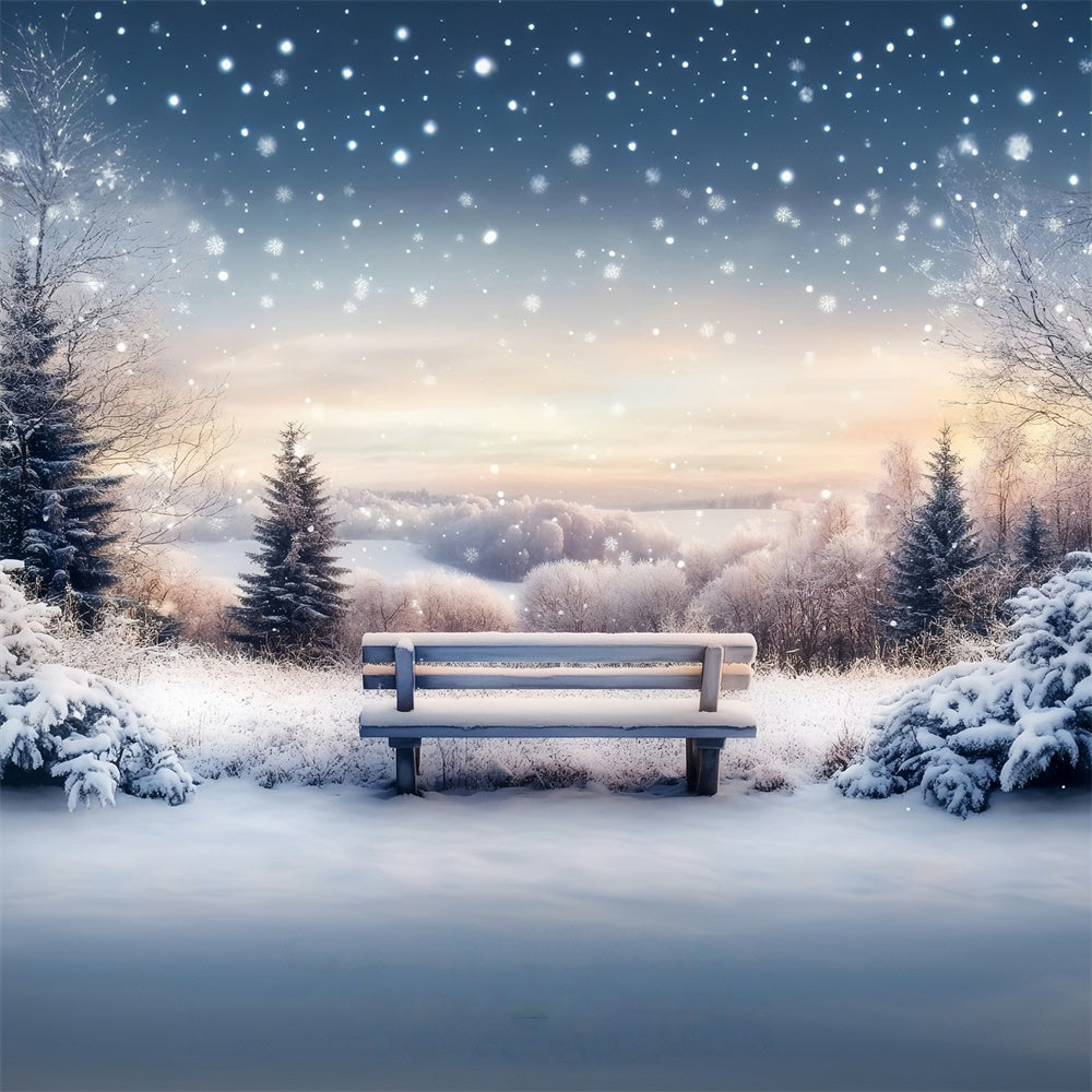 Winter Snow Backdrop Silent Snowfield Sunrise Backdrop UK MRR7-172