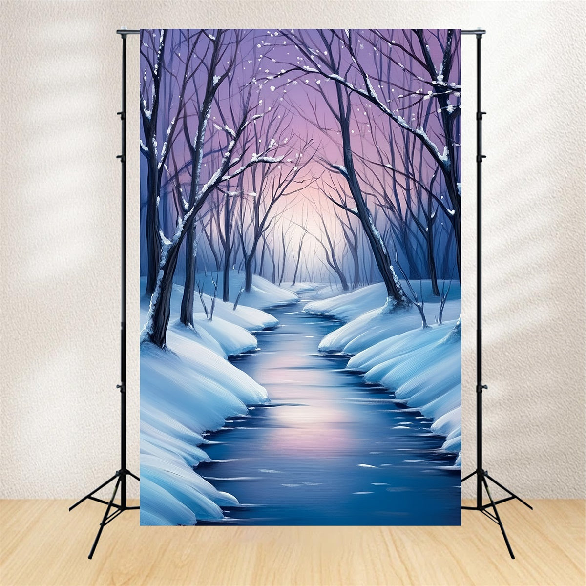 Winter Forest Backdrop Ice River Dream Backdrop UK MRR7-177