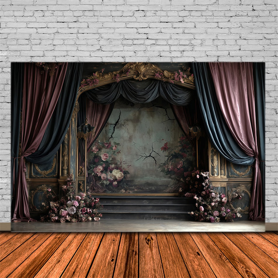 Baroque Backdrop Regal Decay Floral Vintage Backdrops UK MRR7-211