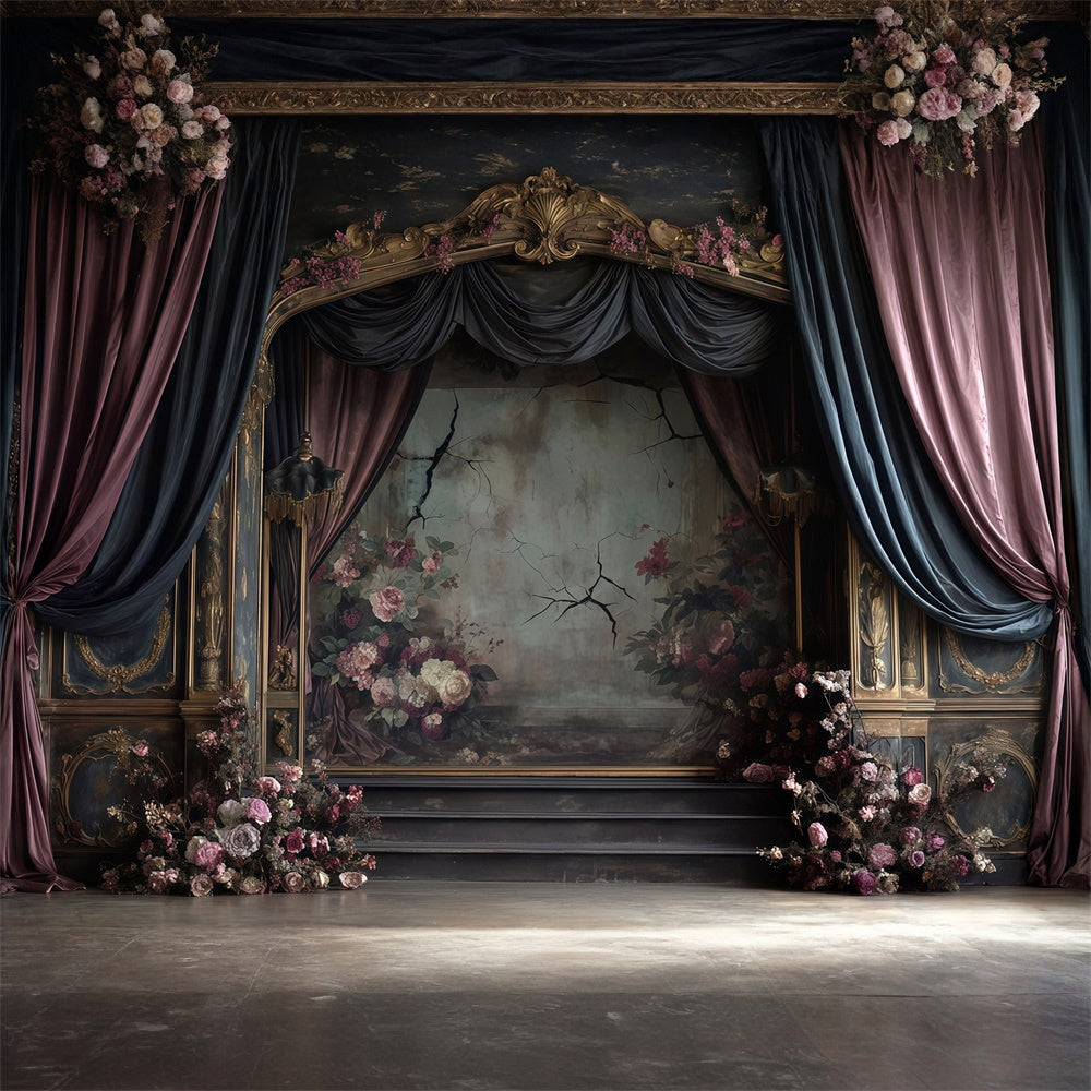Baroque Backdrop Regal Decay Floral Vintage Backdrops UK MRR7-211