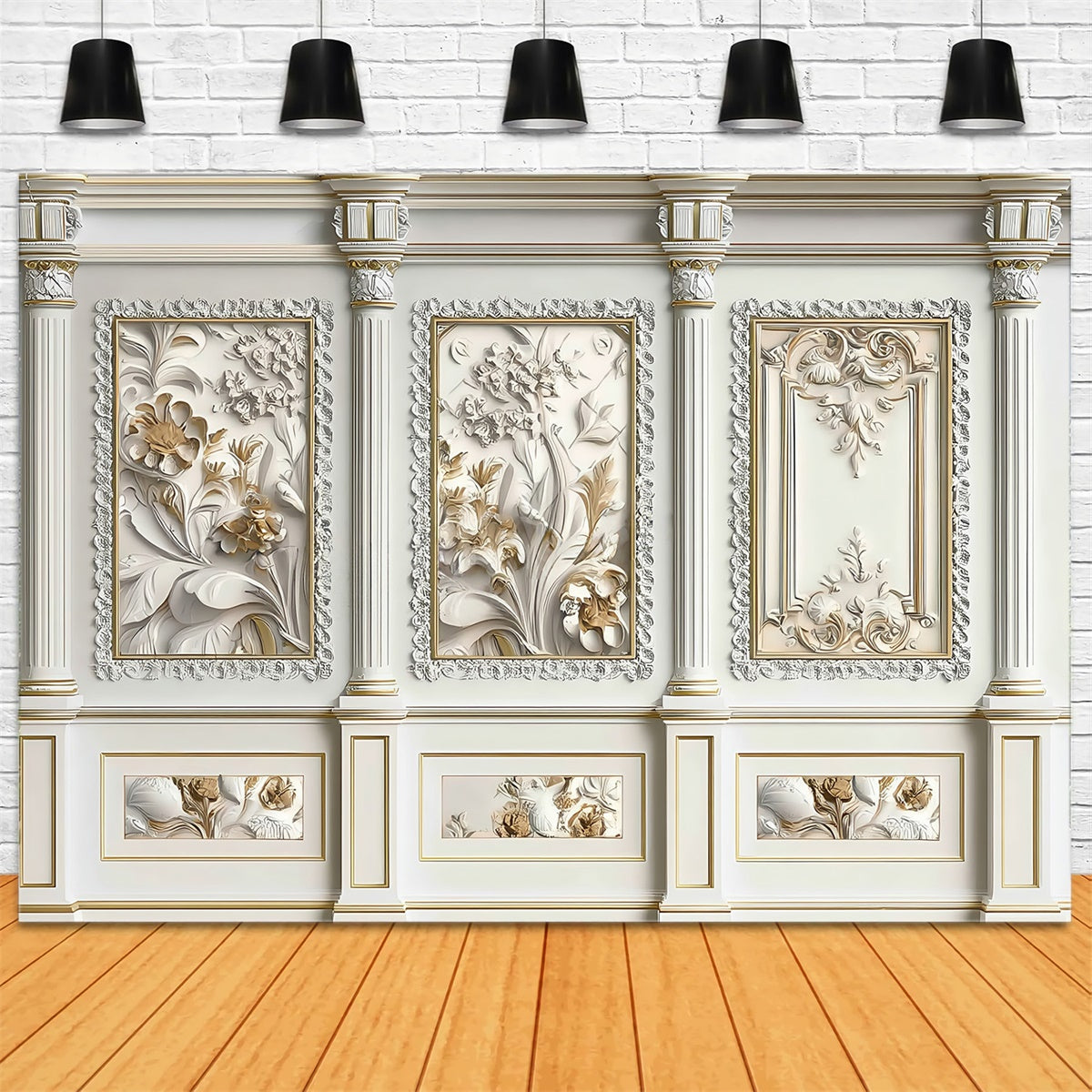 Vintage Photo Backdrop Classic Ivory Bloom Relief Backdrop UK MRR7-218