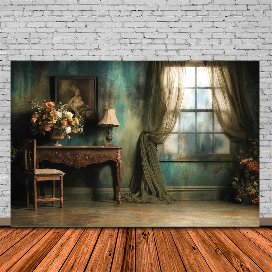 Victorian Photo Backdrop Floral Room Vintage Backdrops UK MRR7-220