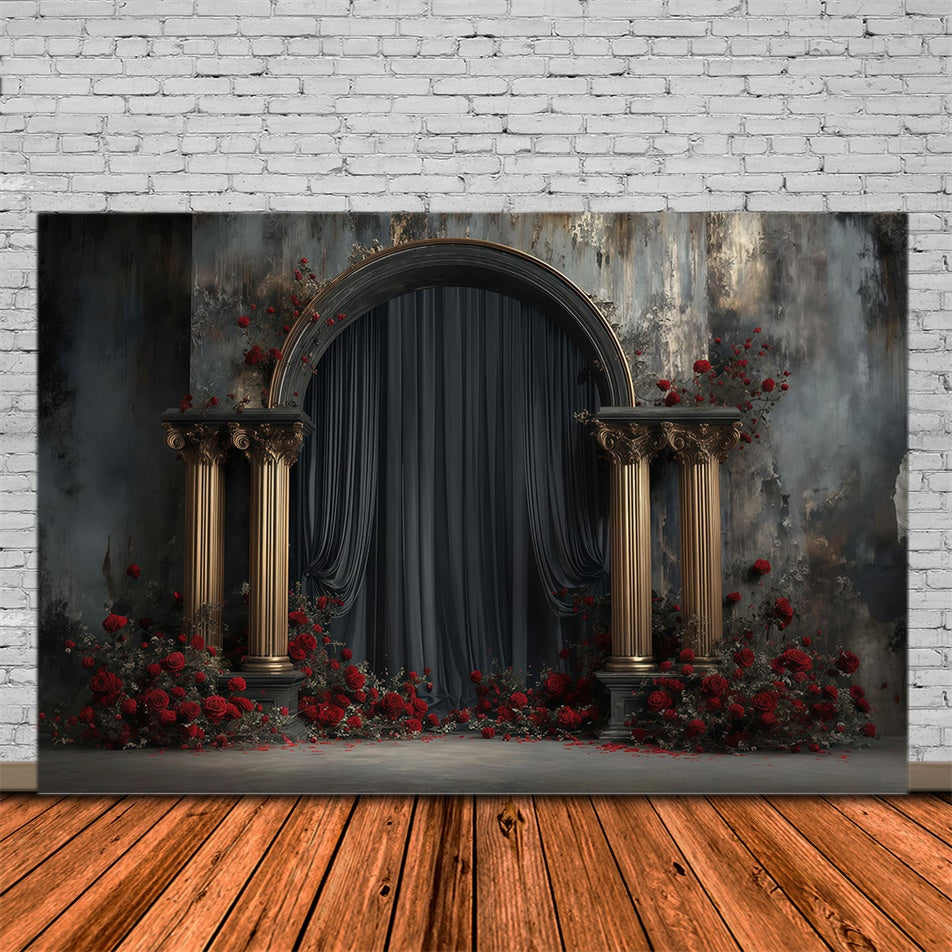 Vintage Photography Backdrop Dark Romance Archway Backdrop UK MRR7-221