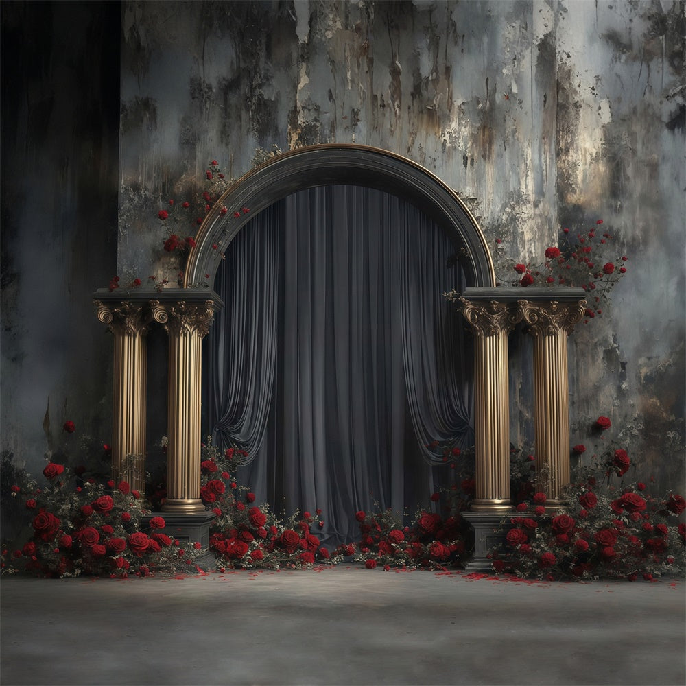 Vintage Photography Backdrop Dark Romance Archway Backdrop UK MRR7-221