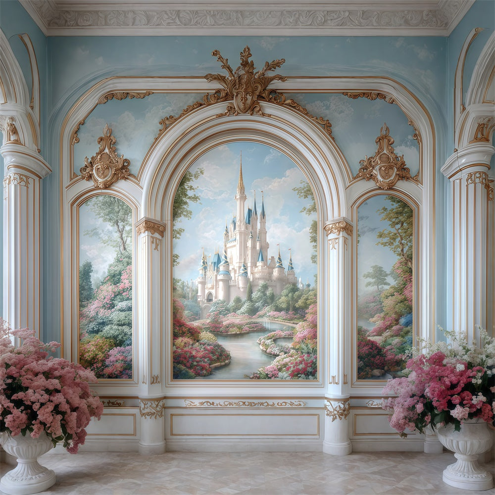 Vintage Backdrops Magical Palace View Wall Backdrop UK MRR7-228