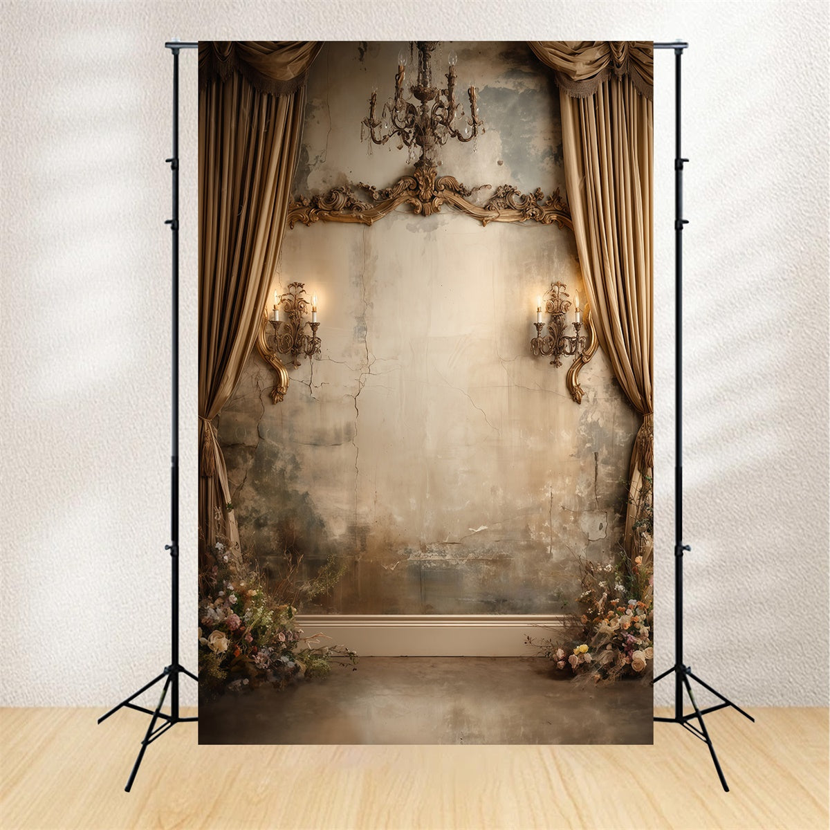 Vintage Wall Backdrop Aged Wall Chandelier Backdrop UK MRR7-238