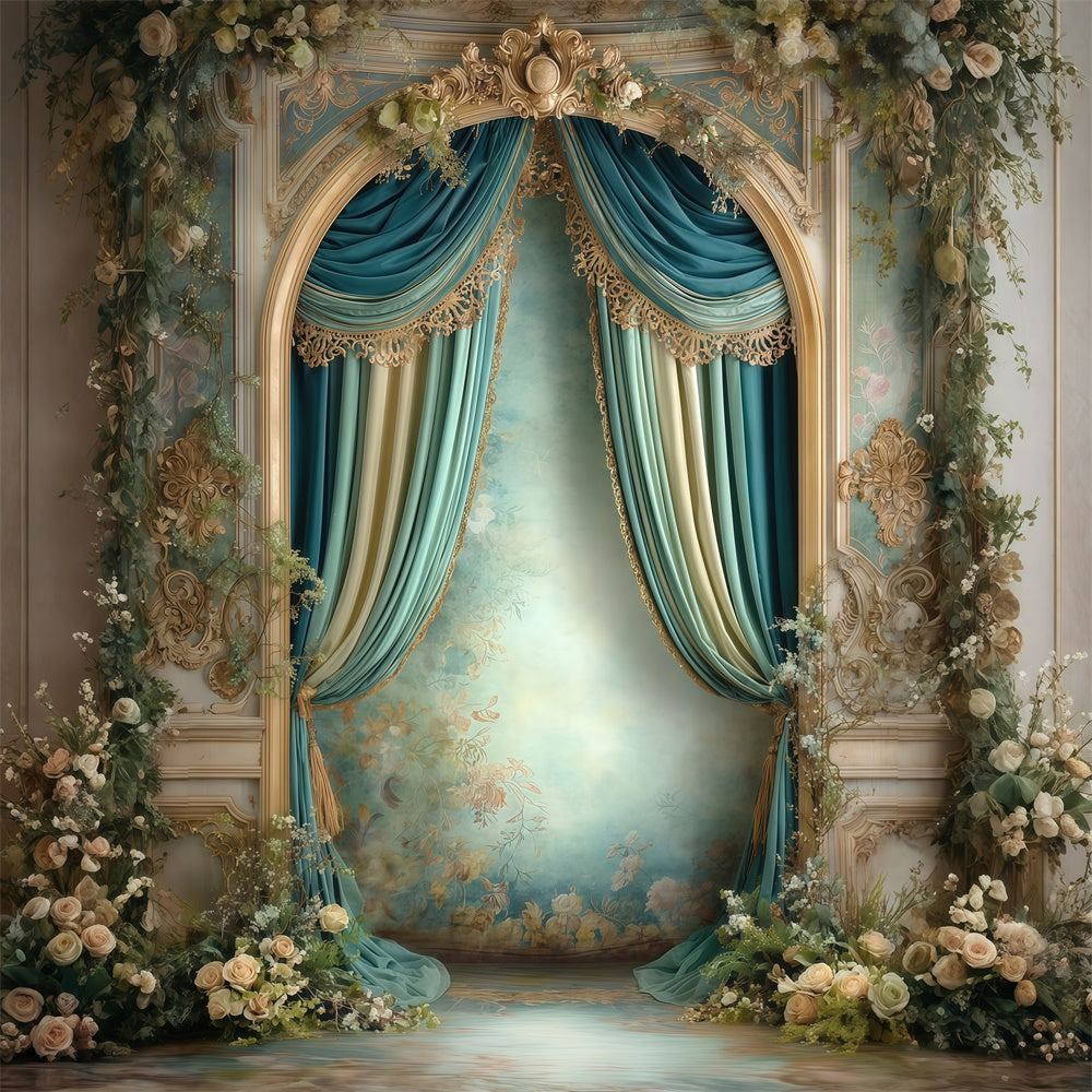 Victorian Backdrop Bloom Curtain Vintage Photo Backdrop UK MRR7-240