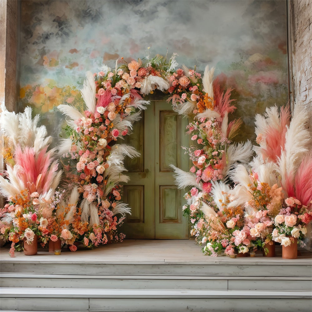 Bohemian Style Backdrop Vintage Rose Portal Backdrop UK MRR7-245