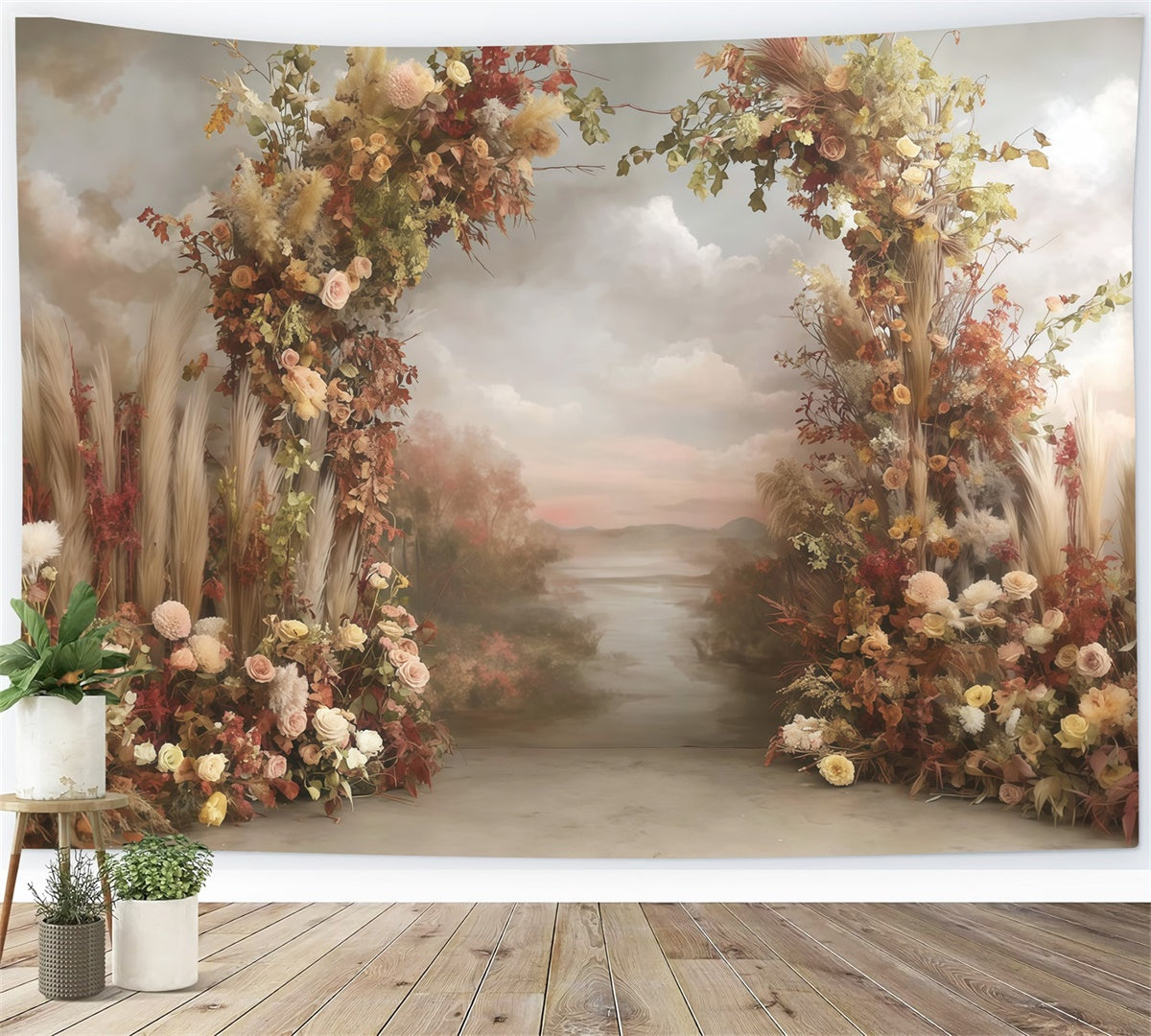 Bohemian Style Backdrop Dusk Meadow Archway Backdrop UK MRR7-252