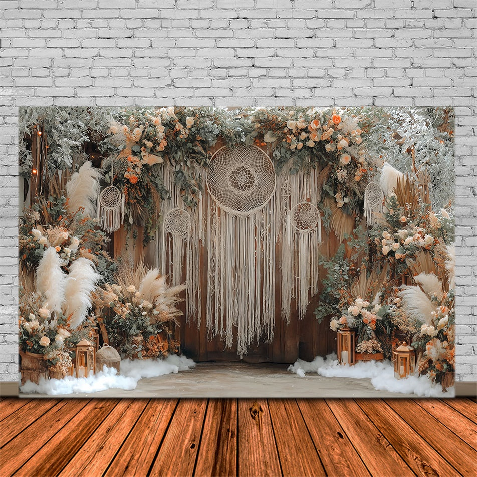 Boho Backdrops Floral Boho Dreamcatcher Backdrop UK MRR7-258