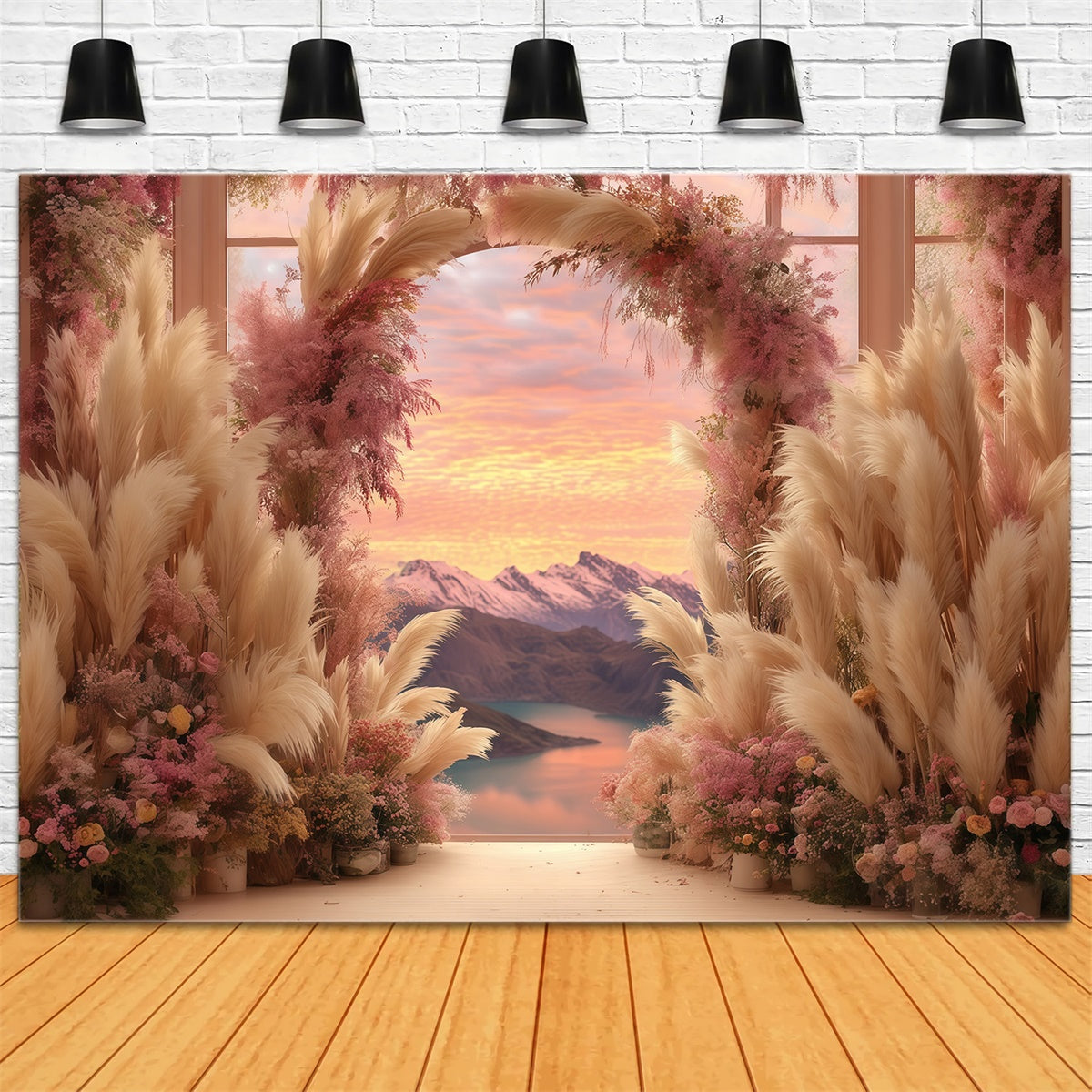 Bohemian Style Backdrop Sunset Mountain View Backdrop UK MRR7-260
