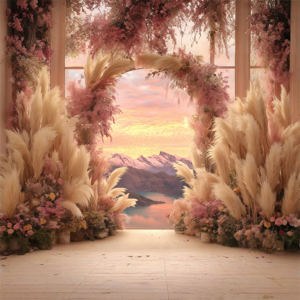 Bohemian Style Backdrop Sunset Mountain View Backdrop UK MRR7-260