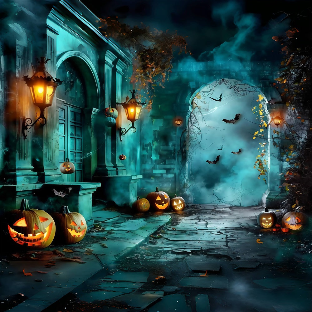 Halloween Backdrops Twilight Pumpkin Entrance Backdrop UK MRR7-27