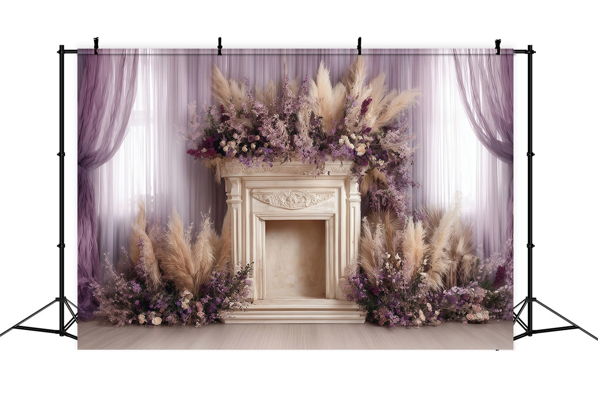 Bohemian Backdrops Bloom Fireplace Grace Backdrop UK MRR7-270