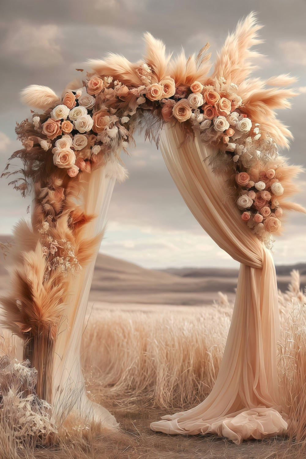 Bohemian Backdrops Rustic Field Ceremony Backdrop UK MRR7-276
