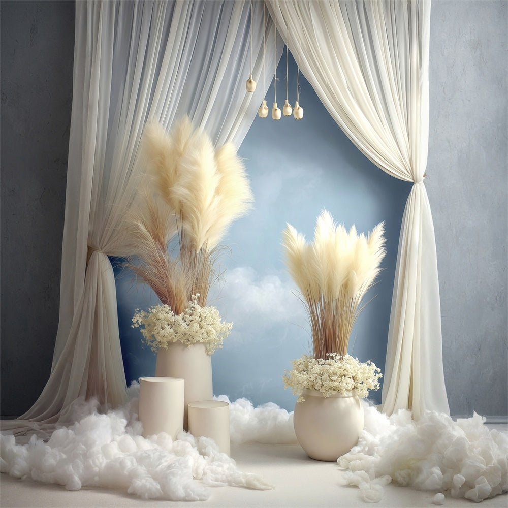 Boho Backdrop Photography Cloud Dream Pampas Backdrop UK MRR7-278