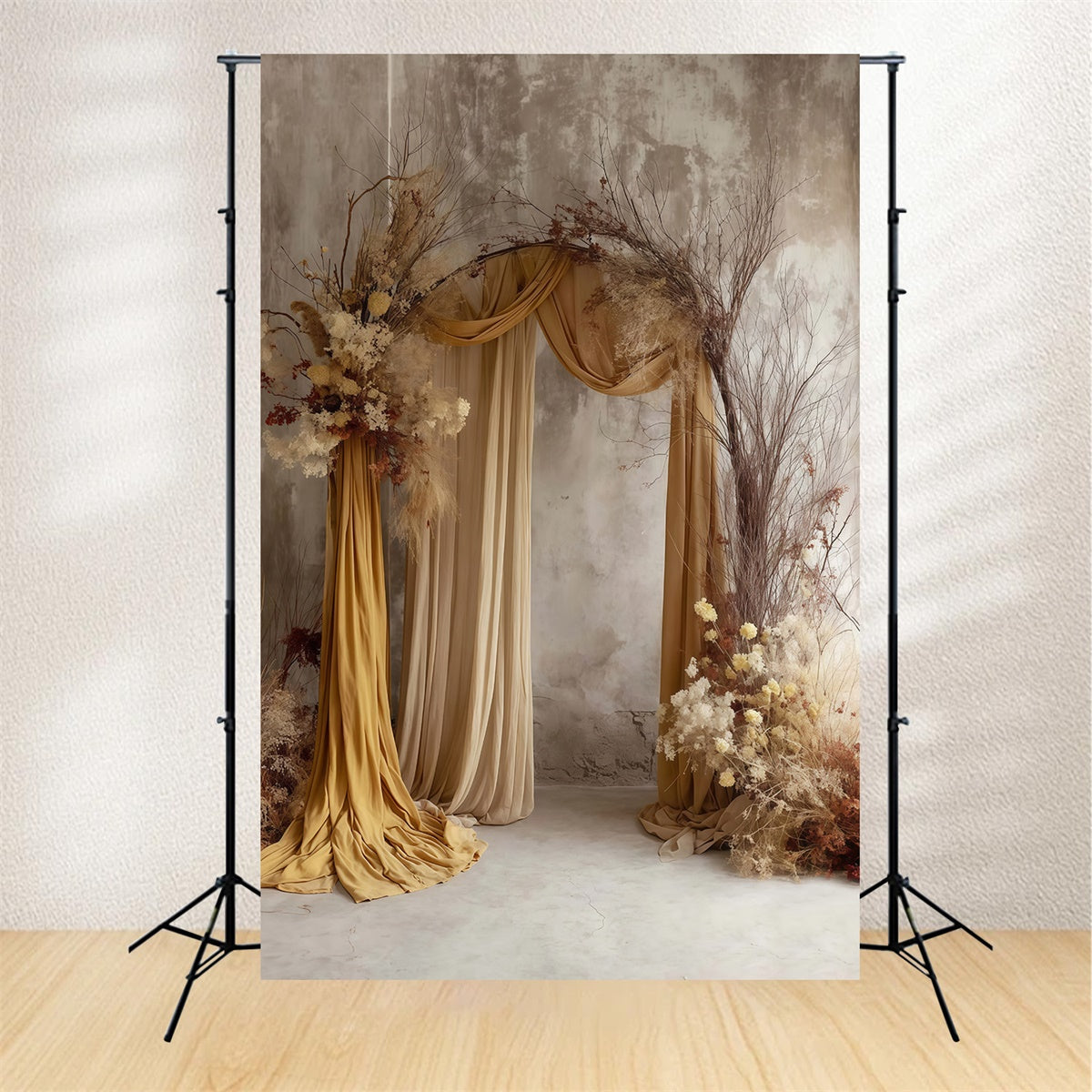 Boho Photo Backdrop Dried Bloom Elegance Backdrop UK MRR7-279